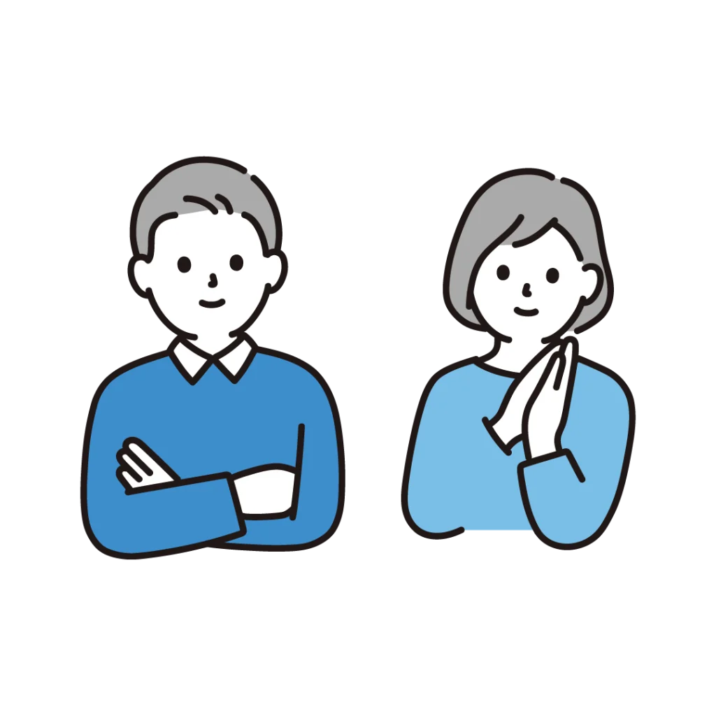 40〜50代の男女のイラスト