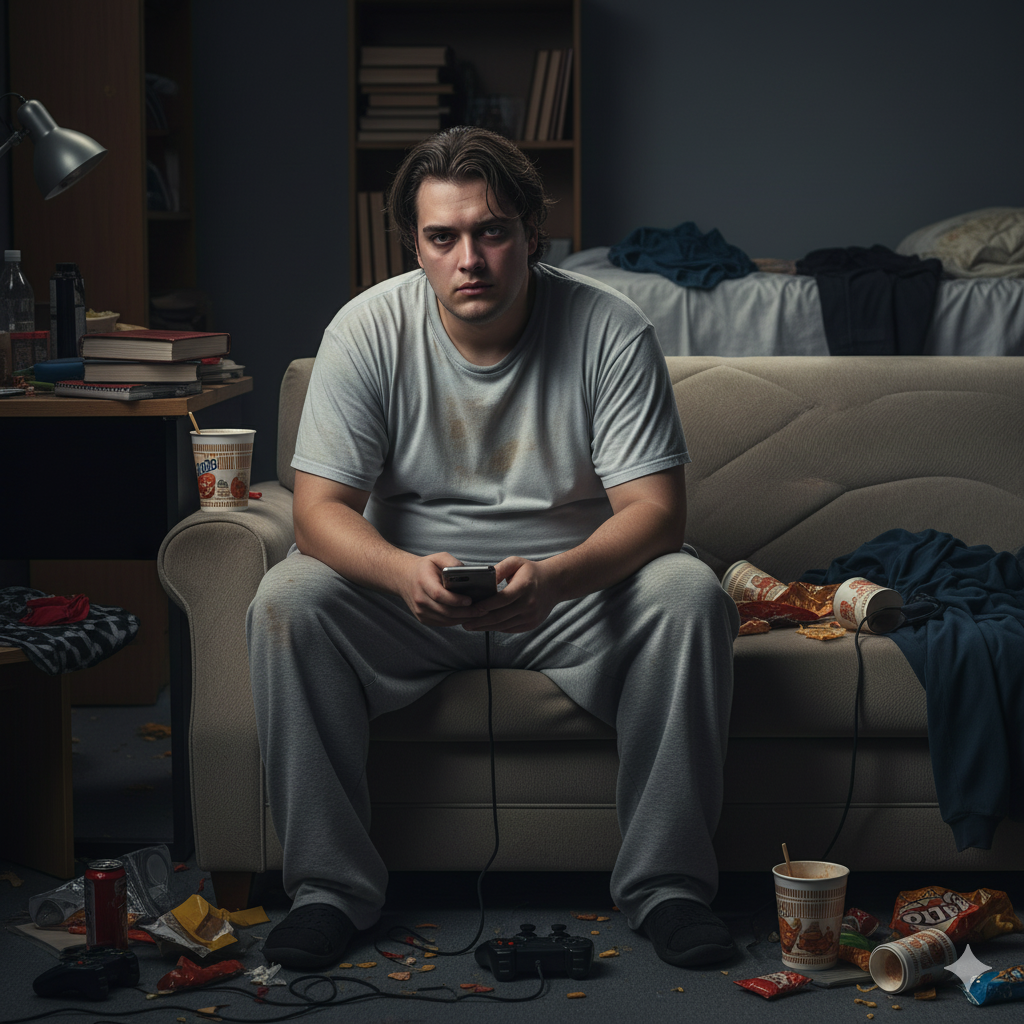 デブで虚弱な男性